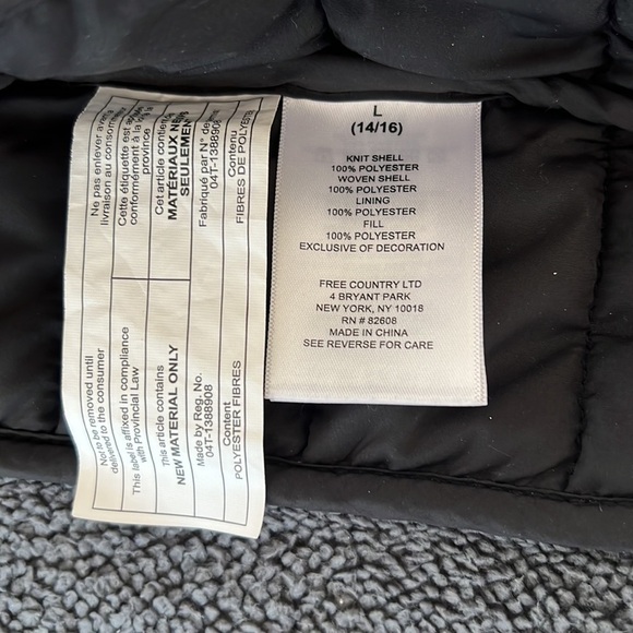 Free Country Boys Full Front Zip Fleece Hybrid Sleeveless Vest - Picture 9 of 12